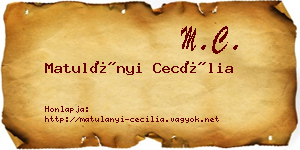 Matulányi Cecília névjegykártya